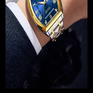 Orologio automatico tonneau da uomo di lusso con design impermeabile e display luminoso.