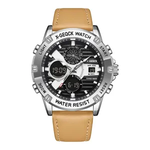 Heren Multifunctioneel Quartz Horloge Waterdicht Lederen Band Polshorloge Sport