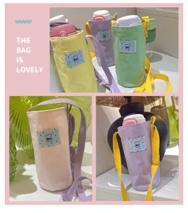 Canvas waterfles tas casual mode effen kleur crossbody tas schattige stijl voor