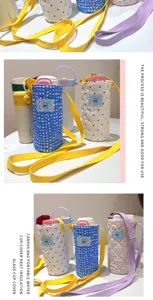 Gepolsterter Canvas Wasserflaschenhalter mit Gurt tragbare Thermosbecher Abdeckung.