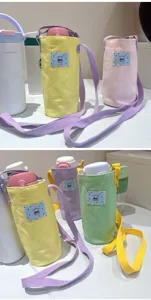 Canvas waterfles tas schattig crossbody kophoes effen kleur houder voor dagelijks