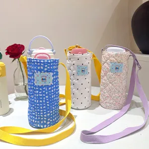 Leinwand Wasserflaschenhalter Tasche mit Gurt für Outdoor-Sport tragbare Umhängetasche
