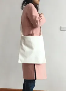Einfache weiße Leinen Umhängetasche lässige Crossbody Tasche Canvas Tragetasche für Alltag