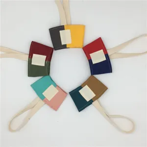 Farbblock Canvas Milktea Tassenhülle Mode Getränkehalter Handgehaltene Kaffeetasche Tasche