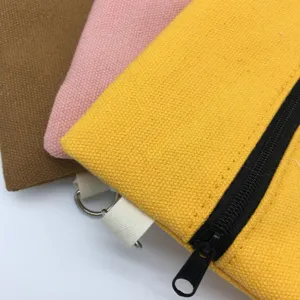 Einfache Leinen Federtasche DIY Reißverschluss Mäppchen minimalistische Aufbewahrung Tasche