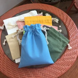 Bunte Leinwand Kordelzug Aufbewahrungsbeutel Set, DIY leere Geschenktüte Tasche neu.