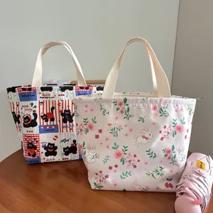 Sac à lunch bento étanche de dessin animé cabas zippé de grande capacité pour navette
