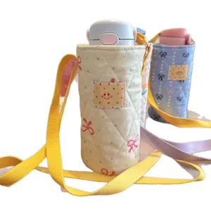 Gesteppte Wasserflaschenhalter Tasche mit Gurt, süße Umhängetasche für Kinder Tassen.