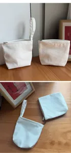 Mini leinwand aufbewahrungstasche tragbare kleine münzbörse reißverschluß tasche kosmetik