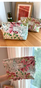 Blumen bestickte Kosmetiktasche Reisespeicher Reißverschluss Beutel Make-up Organizer