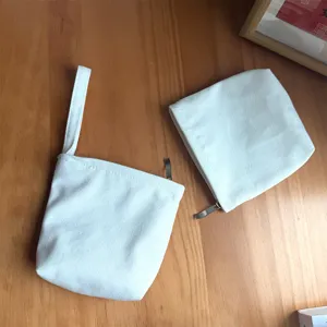 Mini Tragbare Weiße Segeltuch Aufbewahrungstasche Kleine Reißverschlusstasche Für Münzen Schlüssel Und Damenbinden Für Damen Mädchen