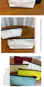 Minimalistisches Federmäppchen aus Canvas mit schwarzem Reißverschluss für Studenten.