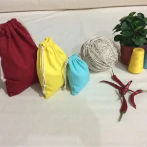 Baumwoll Leinen Kordelzug Taschen Set, vielseitige Aufbewahrungsbeutel fur Geschenke.