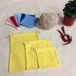 DIY leere Leinwand Aufbewahrungstasche Kordelzug Baumwollbeutel bunt tragbare Geschenktüte