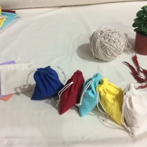 Bunte Leinwand Kordelzug Aufbewahrungstaschen, DIY Baumwoll Geschenk- und Bonbonbeutel.