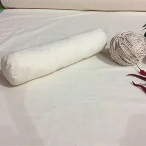 Weißes zylindrisches Kissen Heimtextilien weicher Komfort Baumwollstoff Rolle Schlafzimmer