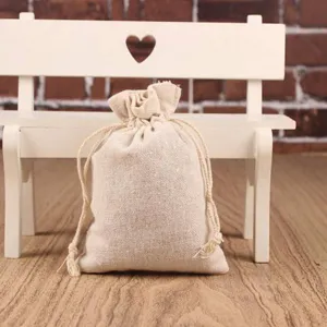Sacchetto di lino con coulisse per gioielli regalo matrimonio caramelle custodia fai da te