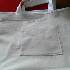 Einfache weiße Canvas Tragetasche mit Fronttasche lässige Schultertasche Einkaufstasche Alltag