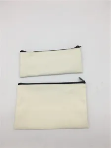 Einfache leere Leinwand Reißverschluss Federmäppchen und Münztasche Detail DIY.
