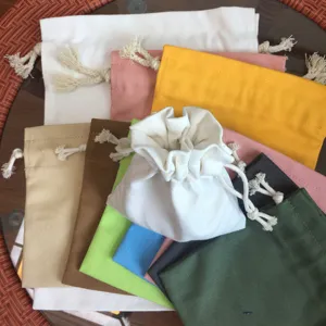 Baumwoll Kordelzug Beutel, farbige Leinen Aufbewahrungstasche für Geschenke Kleinigkeiten.