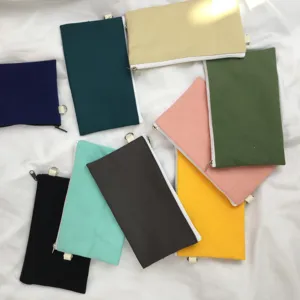 Solide Segeltuch Münztasche Blanko DIY Reißverschlusstasche Minimalistisch Schlüssel Handy Tasche Kreative Schlichte Handgelenktasche Aufbewahrungstasche Für Unisex Täglicher Gebrauch