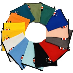 DIY blank canvas zipper coin purse colorful portable small storage bag for DIY painting