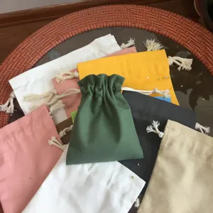 Bunte Baumwoll-Leinwand Kordelzugbeutel fuer Aufbewahrung, Geschenke und DIY Handwerk.