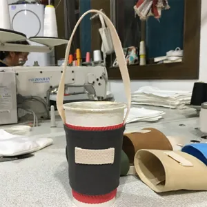 Bunte Segeltuch Tassenhülle Becherhalter handgearbeitete Tragetasche für Getränke Milchkaffee