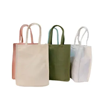Plain canvas tote bag casual handbag blank hand paintable cotton mommy bag daily use
