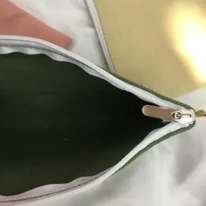 Einfache grüne Leinwand Reißverschluß Tasche schlichte Geldbörse Handtasche für Alltag.