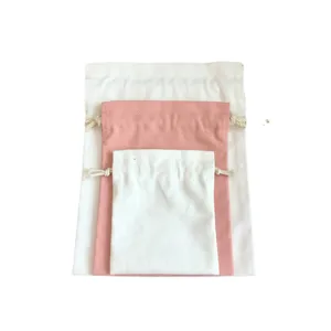 DIY leere Leinwand Kordelzug Taschen Set Aufbewahrung Beutel Baumwolle Geschenkbeutel