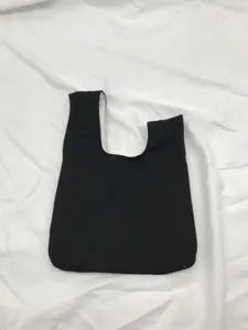 Schwarze Canvas Handgelenktasche Detailansicht, japanischer Knoten Griff Aufbewahrung