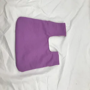 Japanische Canvas Handgelenktasche, lila Freizeit Tasche Detailansicht für Frauen.