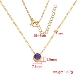 Collana con ciondolo pietra portafortuna in acciaio inossidabile e catena regolabile blu.