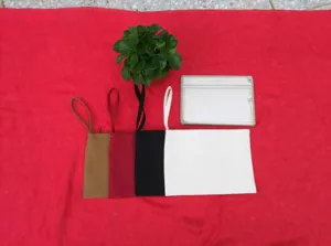 DIY weiße Leinentasche, bunte Make-up-Tasche, tragbare Clutch für den täglichen Gebrauch.