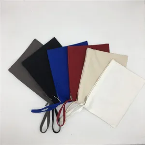 Mehrfarbige Leinwand Reißverschluss Tasche Make-up Etui Set für DIY Handwerksprojekte