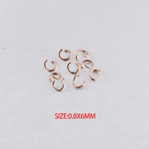 0.8x6mm rose gold stainless steel open jump rings for DIY necklace jewelry making supplies