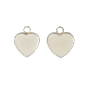 Stainless steel heart bezel pendant tray DIY jewelry blank findings for cabochon crafts