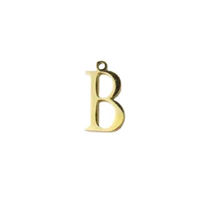 Pendentif Lettre B en Acier Inoxydable Miroir Doré pour Collier DIY et Fabrication de Bijoux