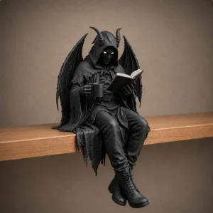 Halloween resin demon sitting figurine gothic home decor creative shelf ornament statue