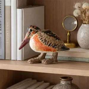 Resin Bird Figurine American Woodcock Wildlife Animal Sculpture Desk Ornament Home Bookshelf Decor Hand Painted Resin Art Statue Gift