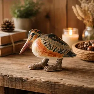 Resin American woodcock bird figurine detail, realistic hand-painted home decor ornament
