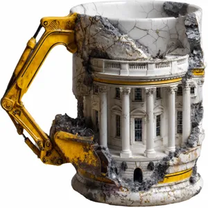 Tasse de Démolition Excavatrice 3D Tasse à Café en Résine Design Bâtiment Nouveauté