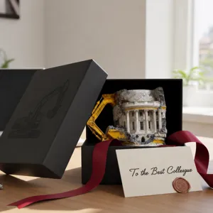 Tasse à café en résine d'excavatrice de démolition 3D tasse cadeau nouveauté avec boîte
