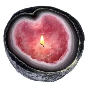 Creative agate geode scented candle, resin desktop ornament home decor aromatherapy bowl.
