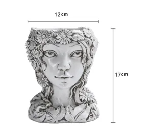 Resin goddess flower pot Nordic creative succulent plant pot art sculpture home decor 12x17cm