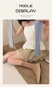 Women's split-toe socks Korean style solid color mid-calf socks spring summer thin mesh breathable
