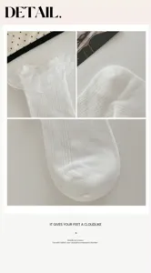 Chaussettes blanches en dentelle à volants femme printemps été fines jolies chaussettes