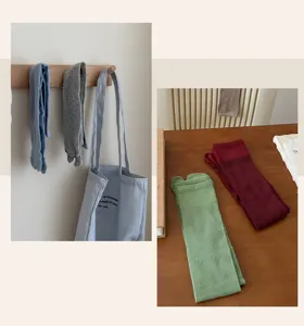 Split-toe socks women summer thin mesh casual crew socks solid color comfortable