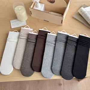Damen einfarbige slump mid tube socken vielseitig lässig herbst winter komfortable strümpfe